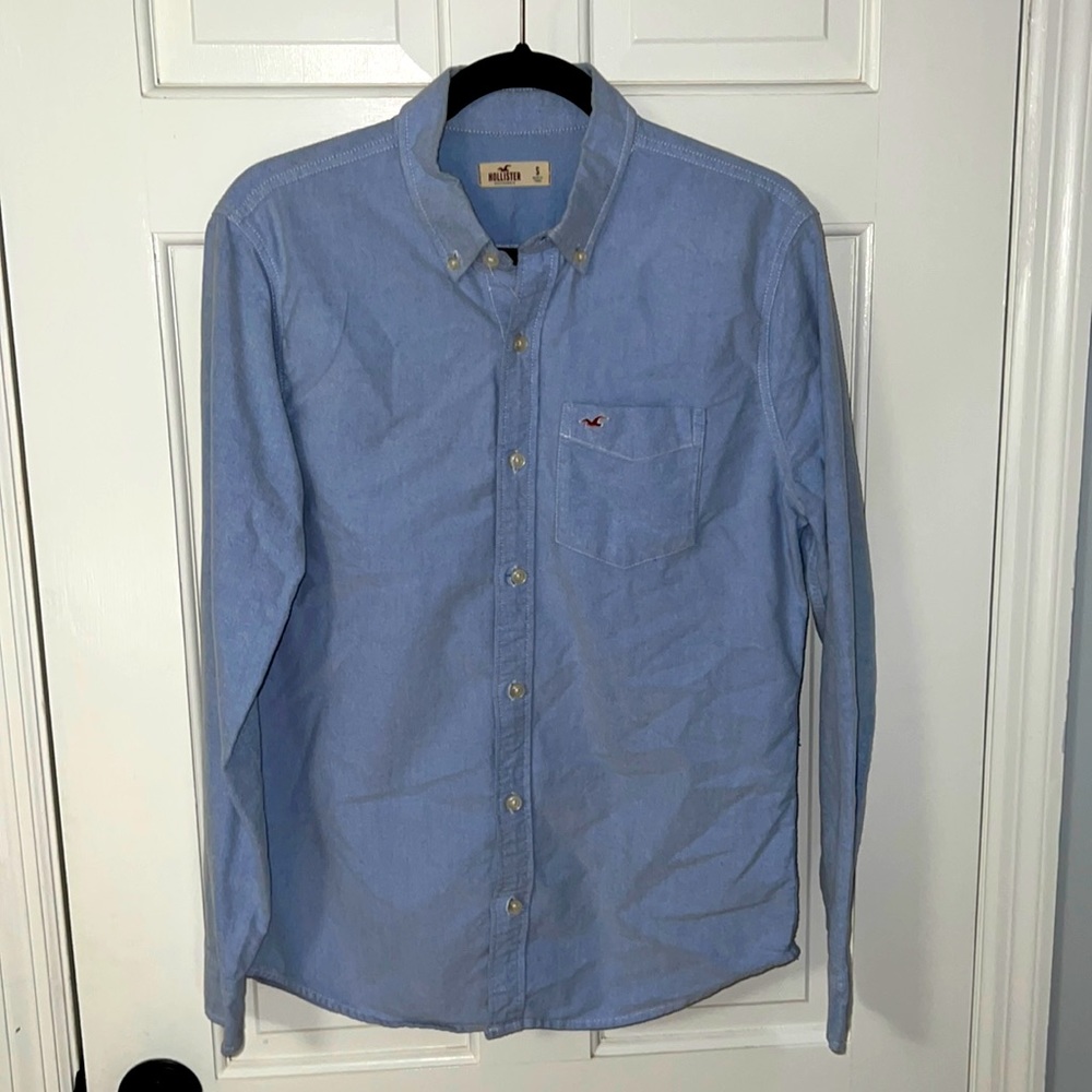 Hollister Mens Small Light Blue Button Down